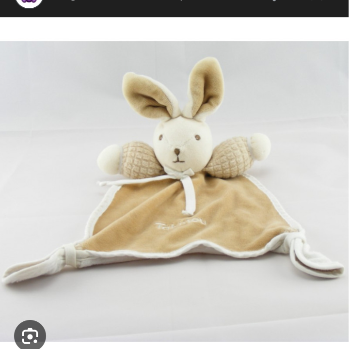 Doudou lapin beige takinou
