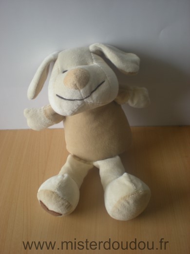 Chien Beige ecru coeur Doudi