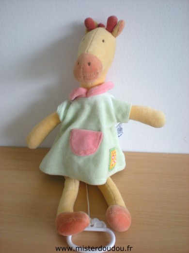 Girafe Jaune robe verte Moulin roty