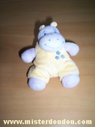 Hippopotame Mauve salopette jaune Jollybaby