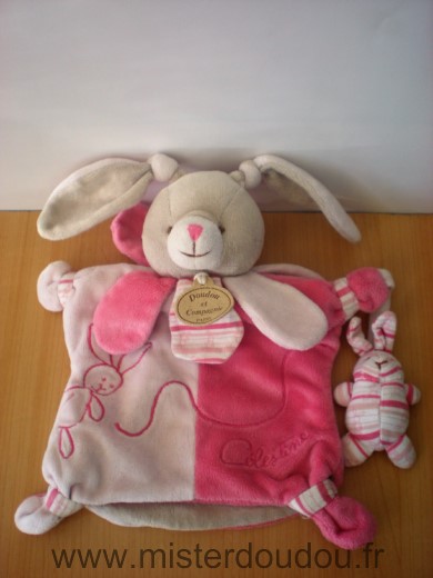 Lapin Celestine rose gris Doudou et compagnie