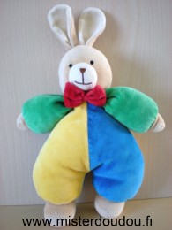 Lapin Bleu jaune vert noeud rouge Ikéa