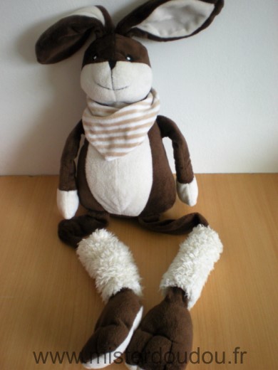 Lapin Marron ecru foulard raye Les petites marie