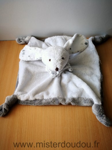 Lapin Blanc gris dessous colerette etoilee Maisons du monde