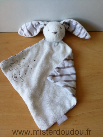 Lapin Blanc dos raye blanc marron lune Sergent major