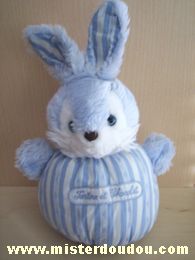 Lapin Bleu clair blanc rayé yeux bleus clairs Tartine et chocolat