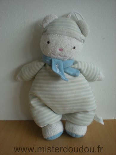 Ours Raye bleu blanc echarpe bleue Luminou