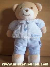 Ours Chemise rayée bleue pentalon bleu Takinou