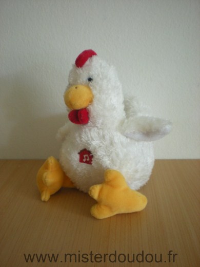 Poule Blanc rouge jaune Gipsy