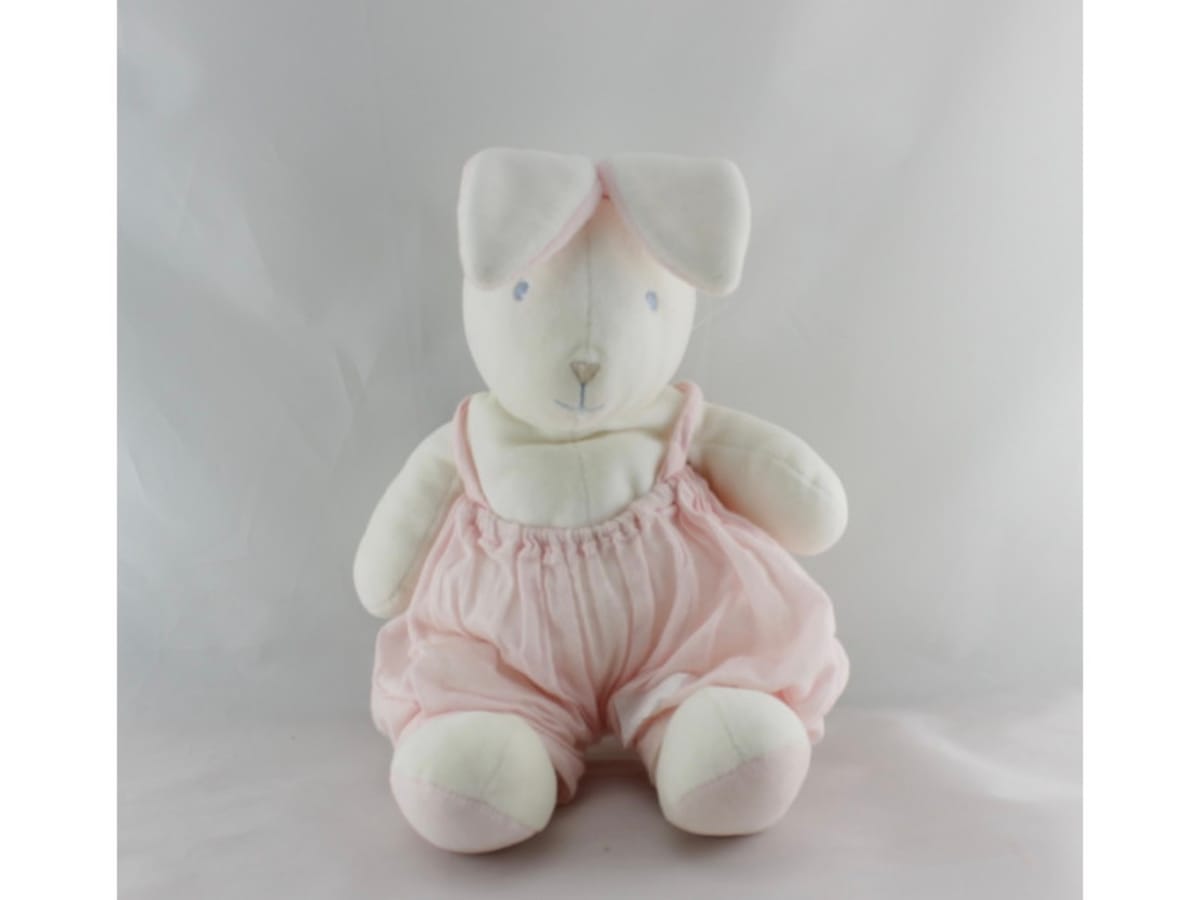 Lapin blanc salopette rose