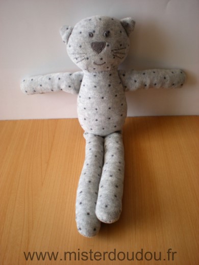 Chat Gris velours etoiles gris foncé Bout chou