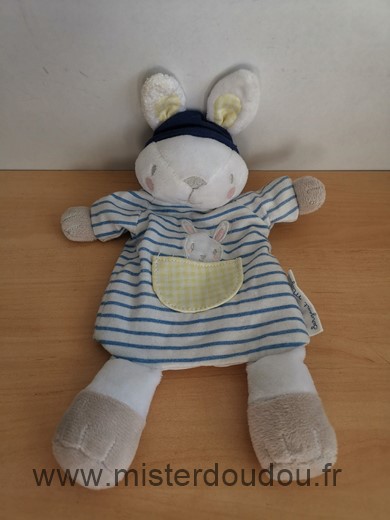 Sergent major Lapin Raye blanc bleu poche jaune - Très bon état
