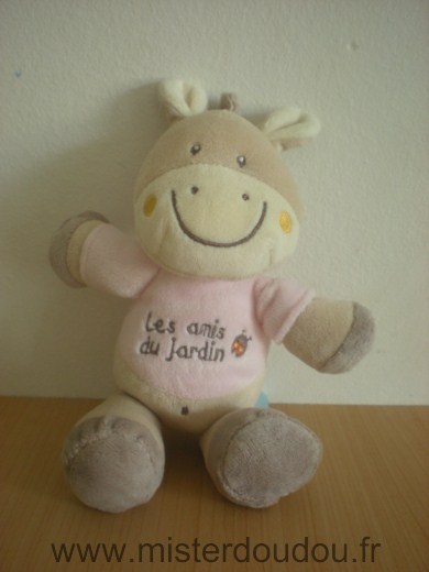Bébérêve Ane Les amis du jardin beige rose - Très bon état