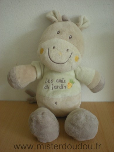 Bébérêve Ane Les amis du jardin, beige vert carotte - Très bon état
