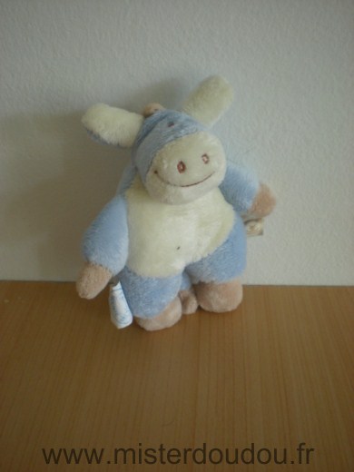 Noukie s Ane Mini doudou paco bleu eccru scratch aux fesses - Très bon état