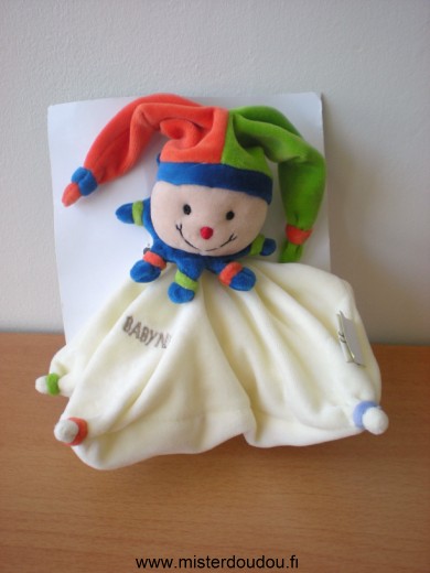 Baby nat Arlequin Blanc bleu vert orange - Neuf
