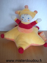 Baby nat Bonhomme Dim dam doum le petit roi coussin etoile jaune rouge - Très bon état