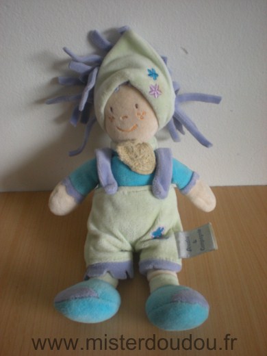 Doudou et compagnie Bonhomme Vert bleu - Très bon état