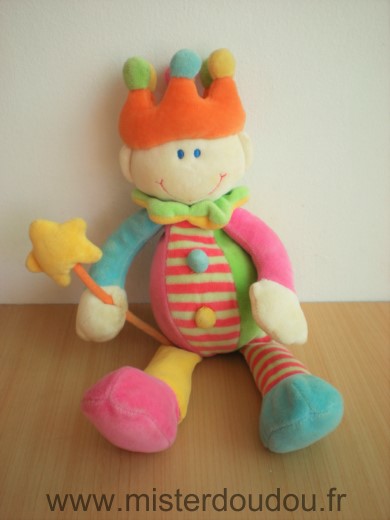 Jollybaby Bonhomme Prince roi multicolore baguette etoile - Très bon état