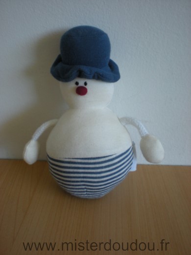 Petit bateau Bonhomme Bleu blanc nez rouge - Très bon état