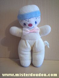 Sucre d orge Bonhomme Jaune clair bleu clair noeud rose - Très bon état