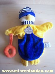Doudou et compagnie Canard Bleu jaune bouée orange - Très bon état