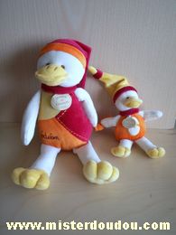 Canard Rouge orange jaune écru Doudou et compagnie