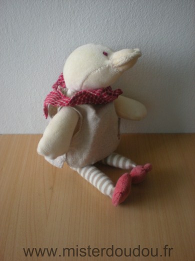 Moulin roty Canard Ecru gilet beige - edouard - Très bon état
