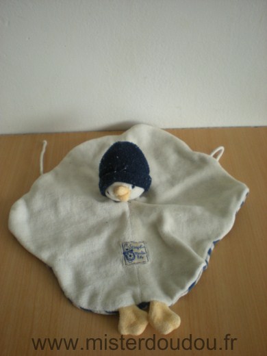 Moulin roty Canard Seraphin ecru raye gris bleu - Bon état