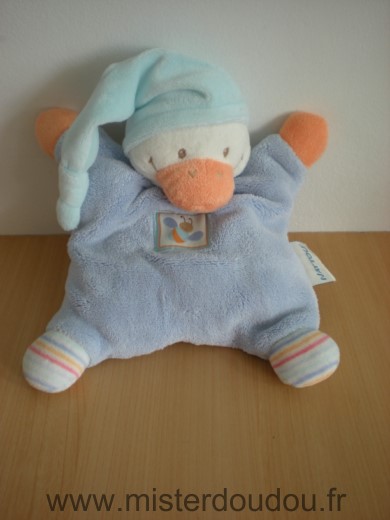 Nattou Canard Oiseau mauve bonnet bleu - Très bon état