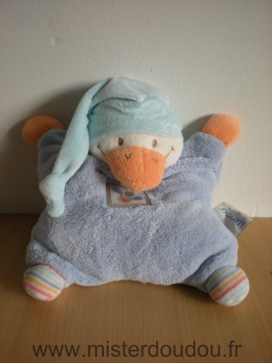 Nattou Canard Oiseau mauve bonnet bleu - Très bon état