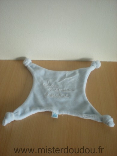 Carre Bleu "mon premier doudou" Bulle de bb