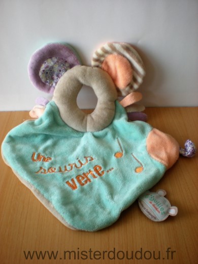 Carre Bleu turquoise orange gris les bouilles Doudou et compagnie