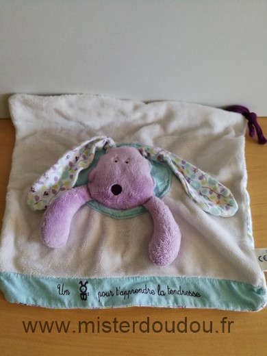 Obaibi okaidi Carre Blanc lapin mauve - Très bon état