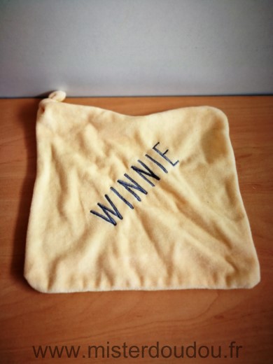 Marque Inconnue Carre Jaune brode en gris winnie - Très bon état
