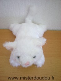 Chat Blanc yeux bleus clairs nez cousu rose Marque Inconnue