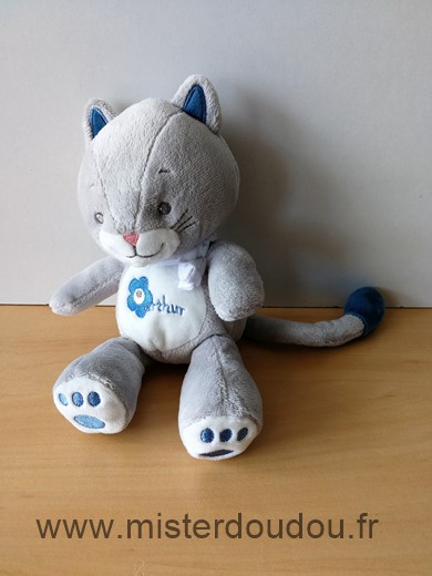 Arthur et lola Chat Gris bleu blanc - Très bon état