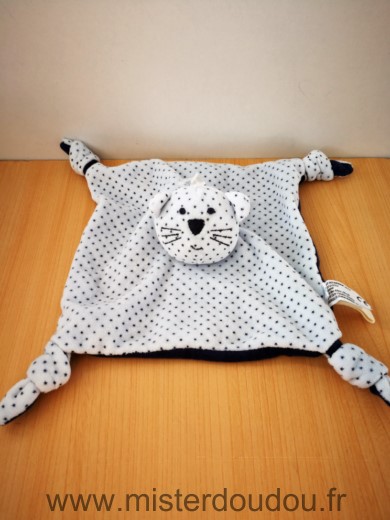 Bout chou Chat Bleu clair etoiles dessous bleu marine - Neuf