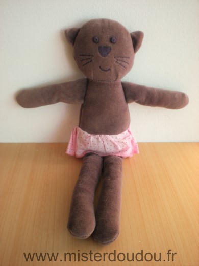 Chat Prune violet jupe rose Bout chou