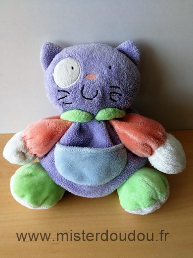 Cp international Chat Mauve rose vert - Bon état