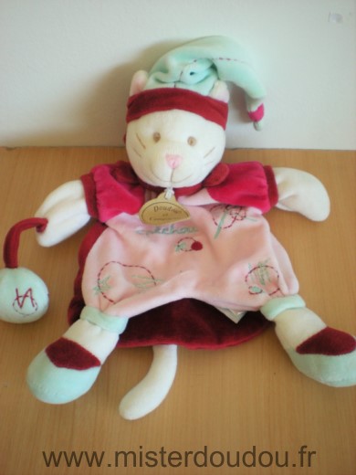 Doudou et compagnie Chat Catchou rose bordeaux - Très bon état