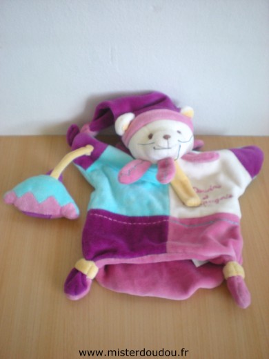 Chat Mauve bleu violet blanc Doudou et compagnie