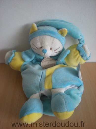 Chat Noé jaune bleu Doudou et compagnie