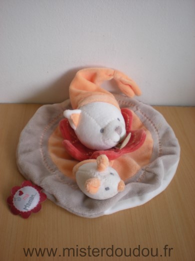 Doudou et compagnie Chat Orange gris avec souris - Très bon état