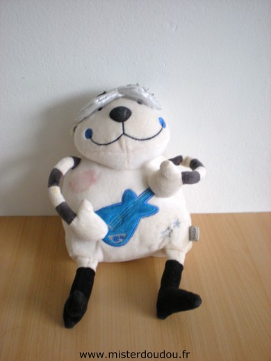 Chat Blanc guitare bleue Du pareil au même
