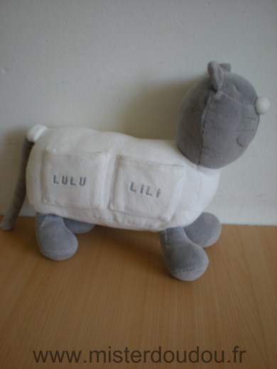Du pareil au même Chat Gris blanc 3 poches lili lulu loulou - Très bon état