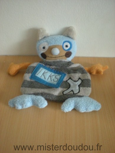 Ikks Chat Bleu beige marron raye - Très bon état