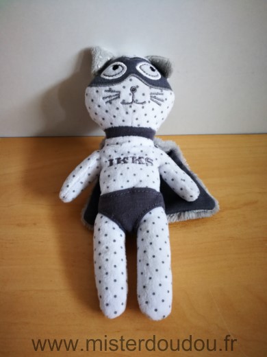 Ikks Chat Gris blanc cape masque - Très bon état