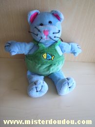Imaginarium Chat Bleu salopette verte avec un poisson - Très bon état