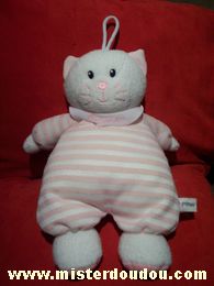 Luminou Chat Rayé rose blanc - Etat moyen